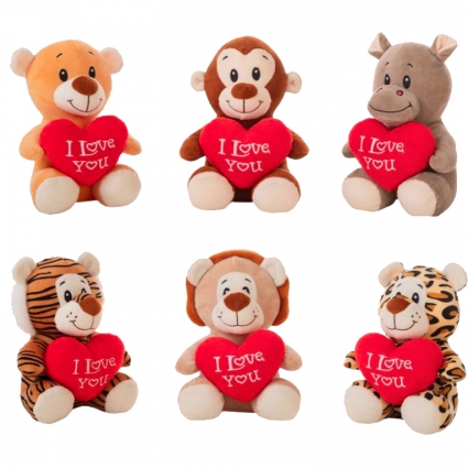 ANIMALITOS SELVA BROWN CORAZON 22CM