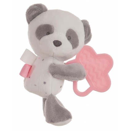 BABY PANDA ROSA CON MORDEDOR 20 CM