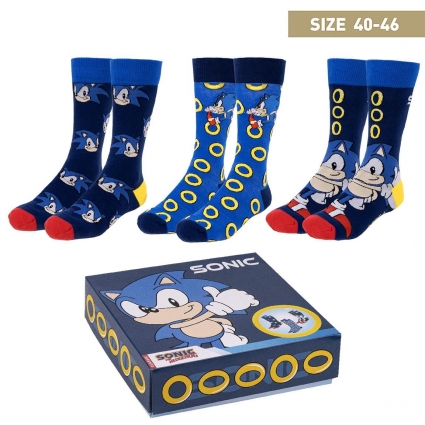 PACK CALCETINES 3 PIEZAS SONIC