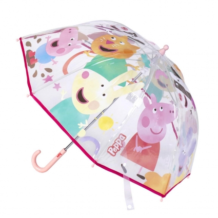 PARAGUAS MANUAL POE BURBUJA PEPPA PIG