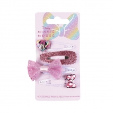 ACCESORIOS PELO CLIPS 4 PIEZAS MINNIE