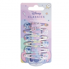ACCESORIOS PELO CLIPS 6 PIEZAS STITCH