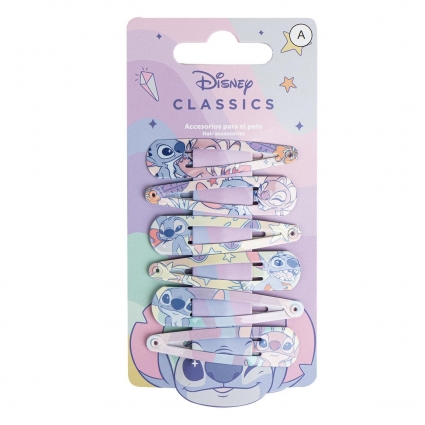 ACCESORIOS PELO CLIPS 6 PIEZAS STITCH