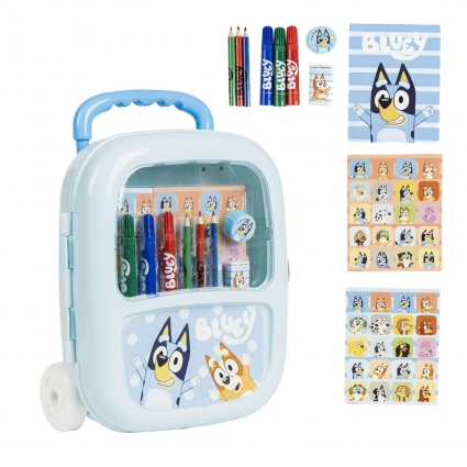 SET PAPELERÍA COLOREABLE TROLLEY BLUEY