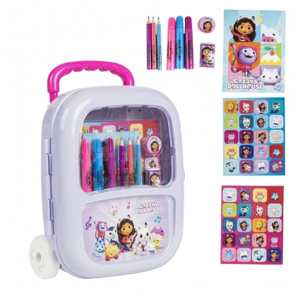 SET PAPELERÍA COLOREABLE TROLLEY GABBY´S DOLLHOUSE