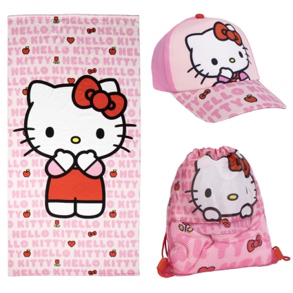 TOWEL SET SACHET HELLO KITTY