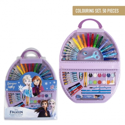SET PAPELERÍA COLOREABLE 50 PIEZAS FROZEN
