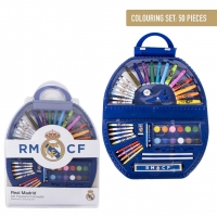 SET PAPELERÍA COLOREABLE 50 PIEZAS REAL MADRID