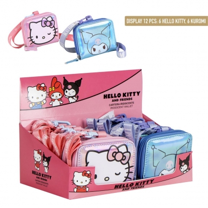MONEDERO IRIDISCENTE HELLO KITTY KUROMI