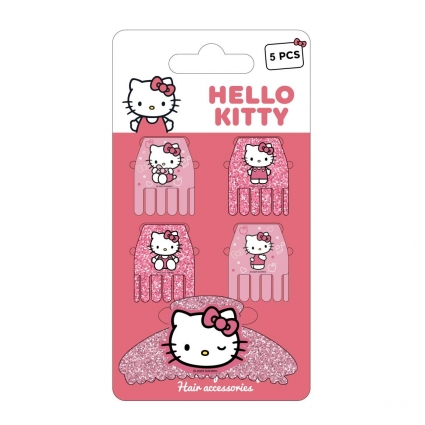 ACCESORIOS PELO CLIPS 5 PIEZAS HELLO KITTY
