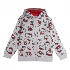 SUDADERA CON CAPUCHA COTTON BRUSHED CREMALLERA HELLO KITTY