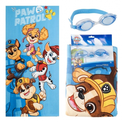 TOALLA SET GAFAS NATACIÓN PAW PATROL