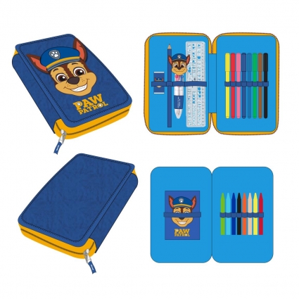 PLUMIER CON ACCESORIOS 2 COMPARTIMENTOS PAW PATROL