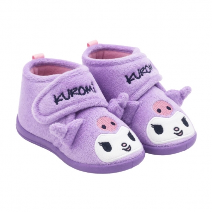 ZAPATILLAS DE CASA MEDIA BOTA APLICACIONES HELLO KITTY KUROMI