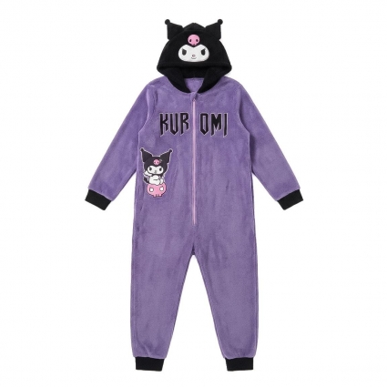 PIJAMA DORMILÓN CORAL FLEECE APLICACIONES HELLO KITTY KUROMI