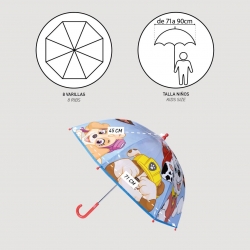 PARAGUAS MANUAL POE BURBUJA PAW PATROL