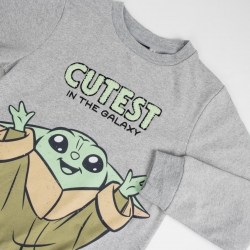 SUDADERA COTTON BRUSHED THE MANDALORIAN GROGU