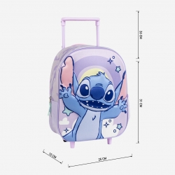 MOCHILA INFANTIL TROLLEY 3D STITCH