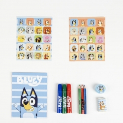SET PAPELERÍA COLOREABLE TROLLEY BLUEY