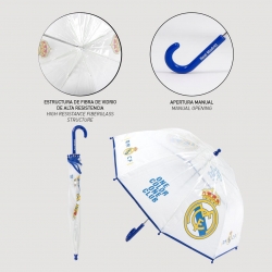 PARAGUAS MANUAL POE BURBUJA REAL MADRID