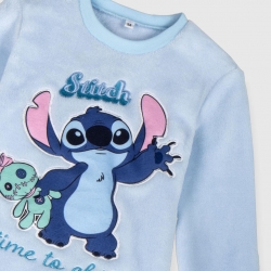 PIJAMA LARGO CORAL FLEECE APLICACIONES STITCH