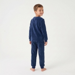 PIJAMA LARGO CORAL FLEECE APLICACIONES REAL MADRID