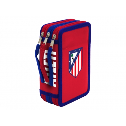 Atlético de Madrid Plumier 3 Pisos con Material Escolar