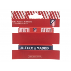 Atlético de Madrid Set 2 Pulseras de Silicona Talla Adulto