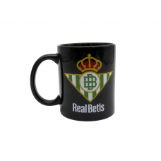 Betis Balompié Taza Cerámica Negra