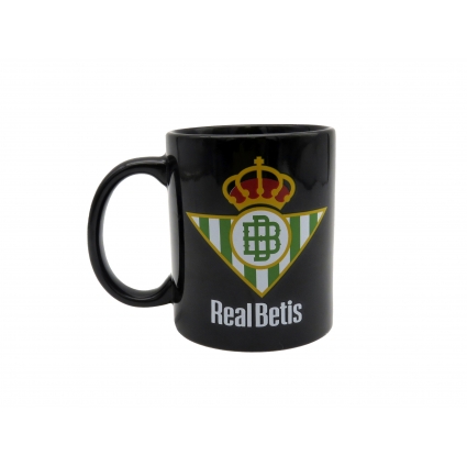 Betis Balompié Taza Cerámica Negra