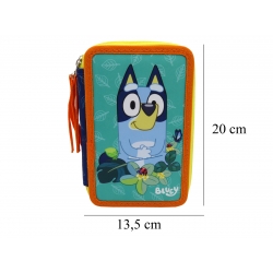 Bluey Plumier 3 Pisos con Material Escolar - Leaves Collection