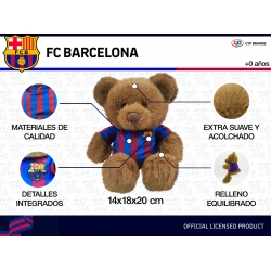 FC Barcelona Peluche Osito Marrón 20cm Camiseta FC Barcelona Peluche Osito Marrón 20cm Camiseta