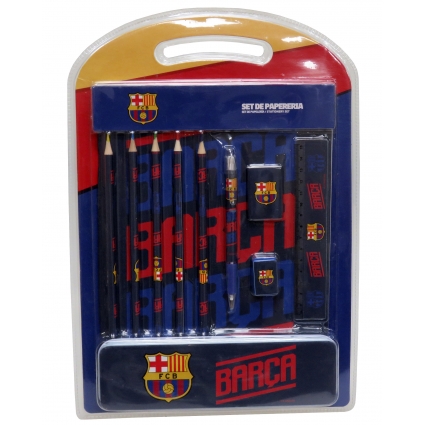 FC Barcelona Set de Papelería con Estuche de Metal