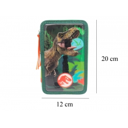 Jurassic World Plumier 3 Pisos con Material Escolar