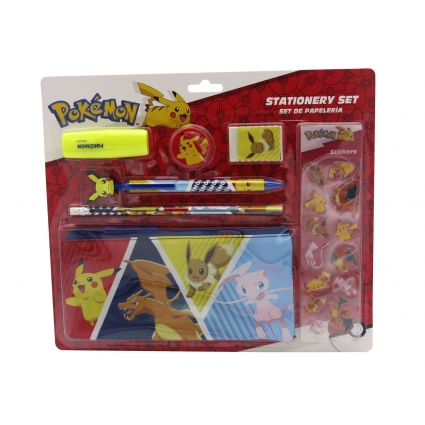 Pokémon Set de Papelería con Pegatinas