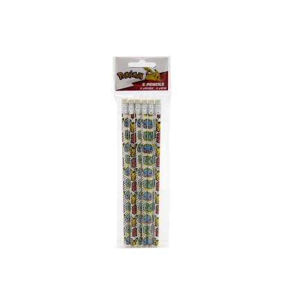 Pokémon Set 6 Lápices c/ Goma