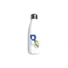 Real Madrid Botella Personalizable Blanca de Acero 550ml Letra B
