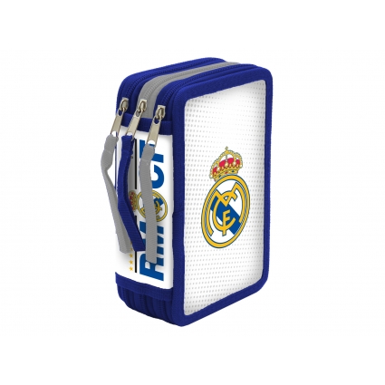 Real Madrid Plumier 3 Pisos con Material Escolar