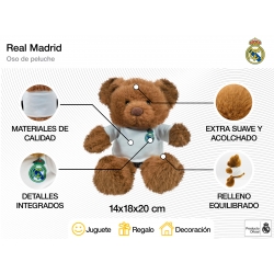 Real Madrid Peluche Osito Camiseta 20 cm Real Madrid Peluche Osito Camiseta 20 cm