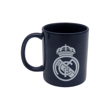 Real Madrid Taza Cerámica Azul con Escudo Blanco en Caja