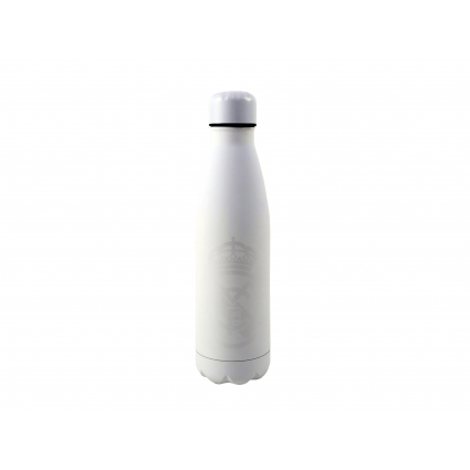 Real Madrid Botella Blanca Rubberizada de Doble Pared