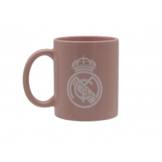Real Madrid Taza Cerámica Rosa con Escudo Blanco en Caja