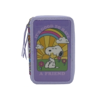 Snoopy Plumier 3 Pisos con Material Escolar