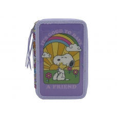 Snoopy Plumier 3 Pisos con Material Escolar