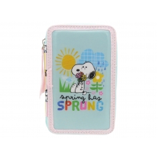 Snoopy Plumier 3 Pisos con Material Escolar