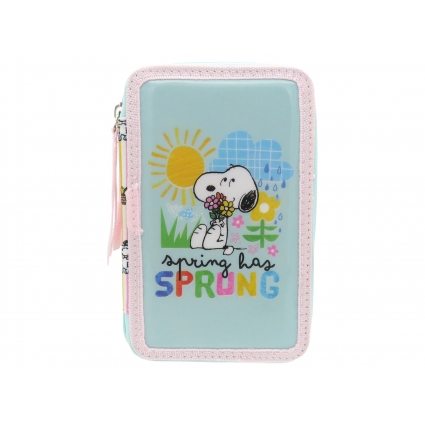 Snoopy Plumier 3 Pisos con Material Escolar