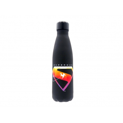 Superman Botella Negra Rubberizada de Doble Pared