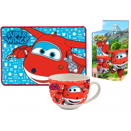 Set Desayuno (taza mas mantel) Super Wings