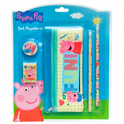 Set de Papelería con Portatodo Peppa Pig