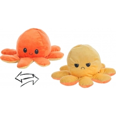 Reversible Octopus Plush Toy 24cm orange-ocher